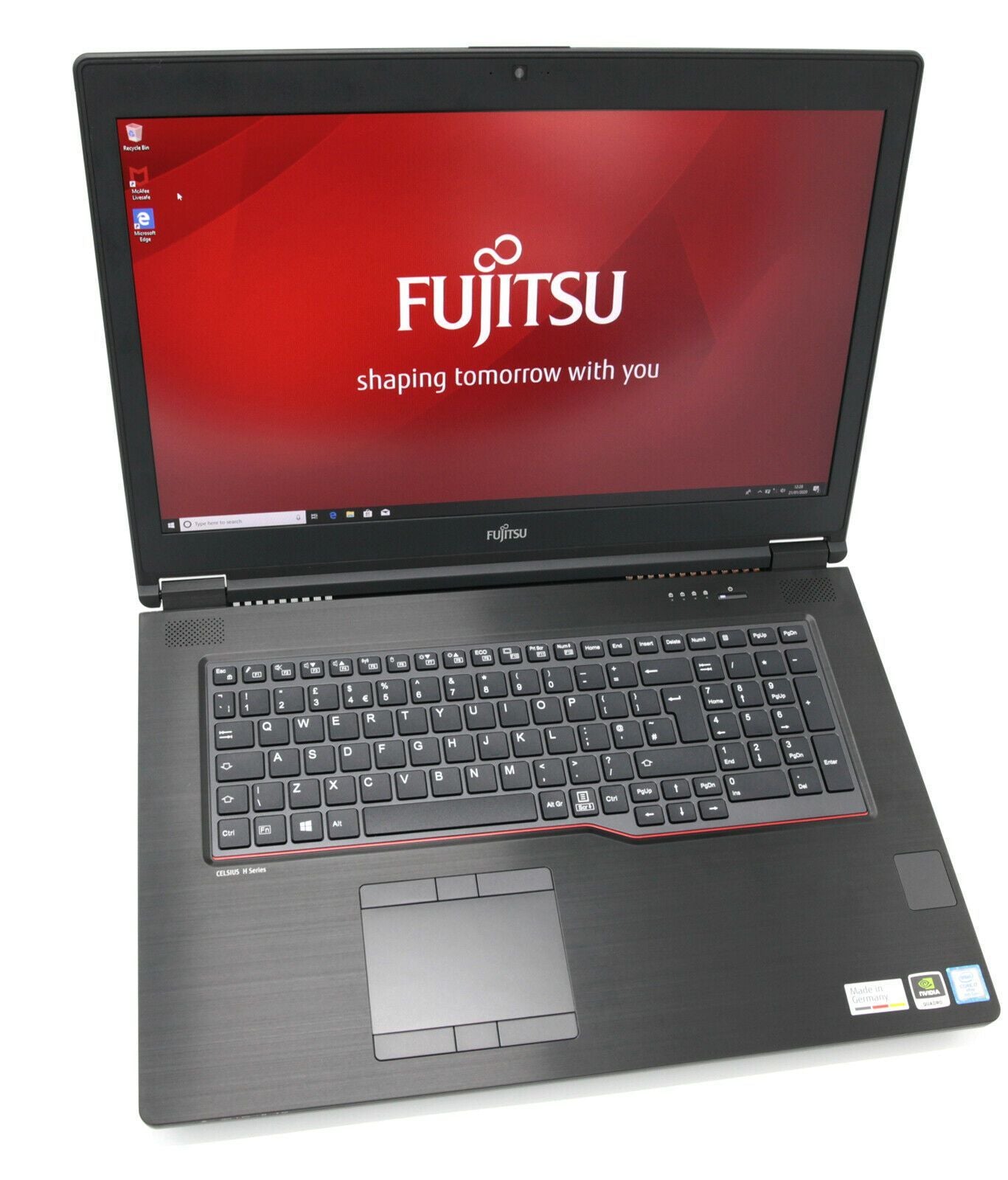 FUJITSU H980 17" Laptop: Quadro P5200, 64GB RAM Core i7-8850H 256GB+HDD Warranty - CruiseTech