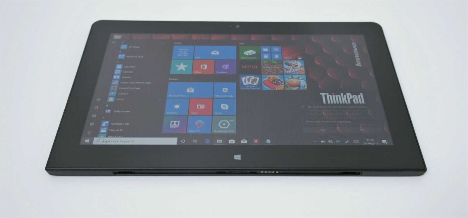Lenovo ThinkPad 2-in-1 Helix 11.6" IPS Tablet: 8GB, 256GB, Warranty, Win 10 - CruiseTech